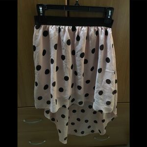 High low polka dot pink dress